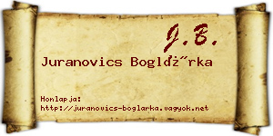 Juranovics Boglárka névjegykártya
