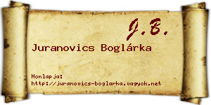 Juranovics Boglárka névjegykártya